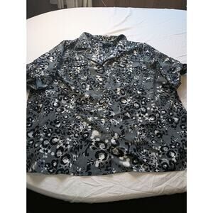 Maggie Barnes Plus Size Women Blouse Button Down Animal Print 3X